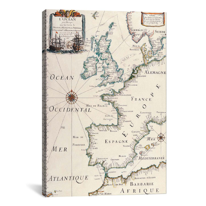 Icanvas Antique West Europe Map Gallery Wrapped Canvas Giclee Print Wayfair Join the wayfair loyalty program to save even more. wayfair