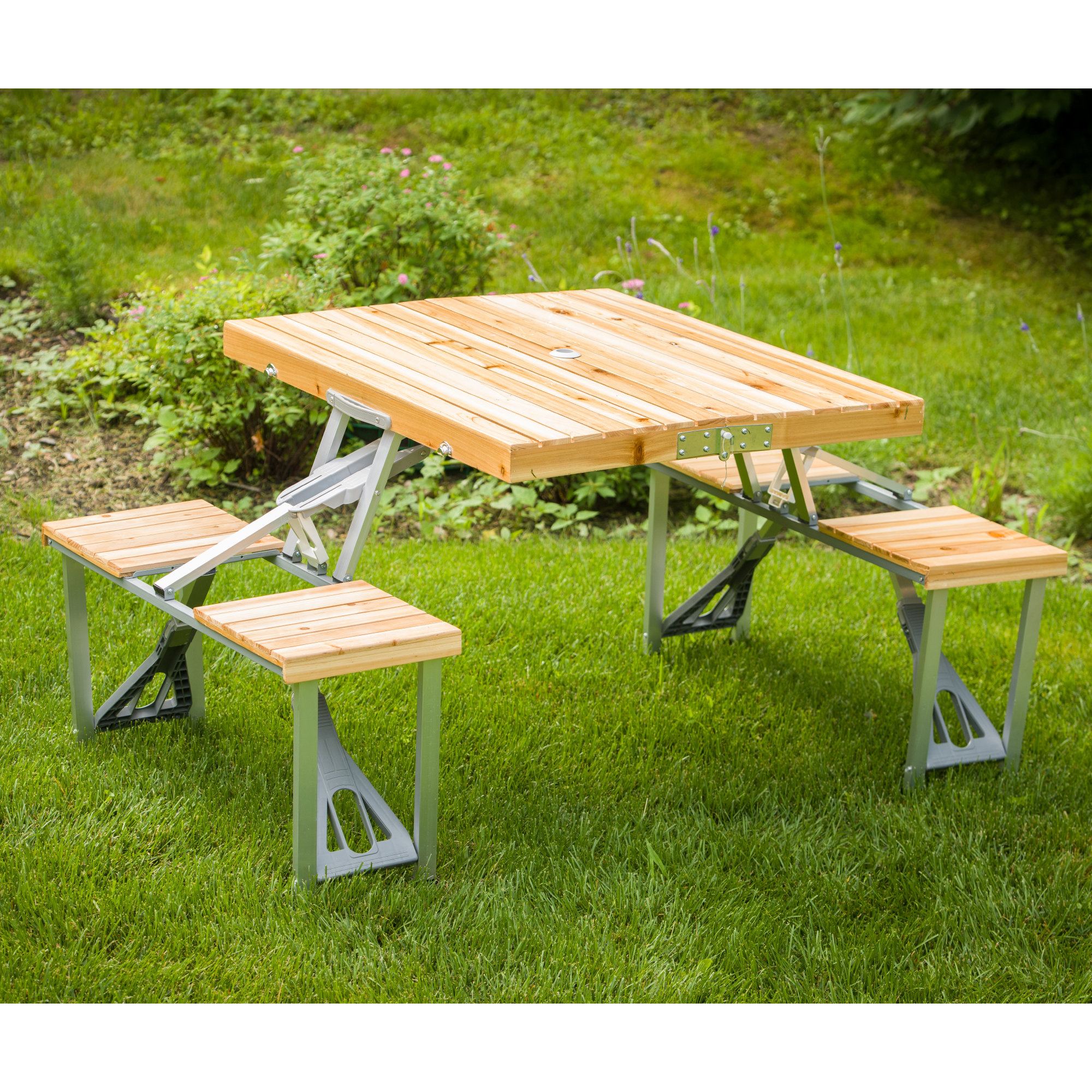 Leisure Season Shick Solid Wood Picnic Table Reviews Wayfair