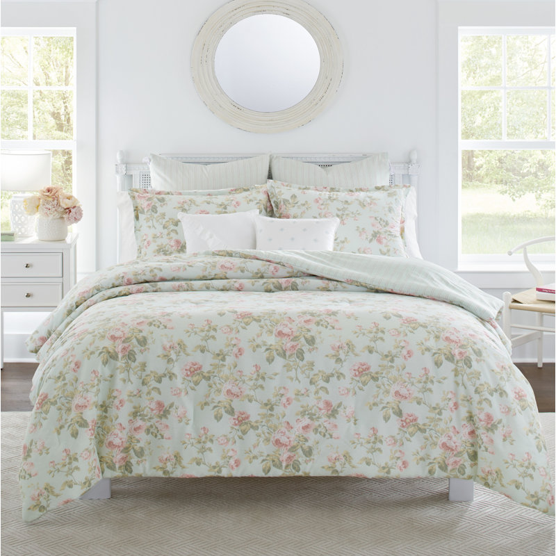 Laura Ashley Madelynn Cotton Reversible Comforter Set Wayfair