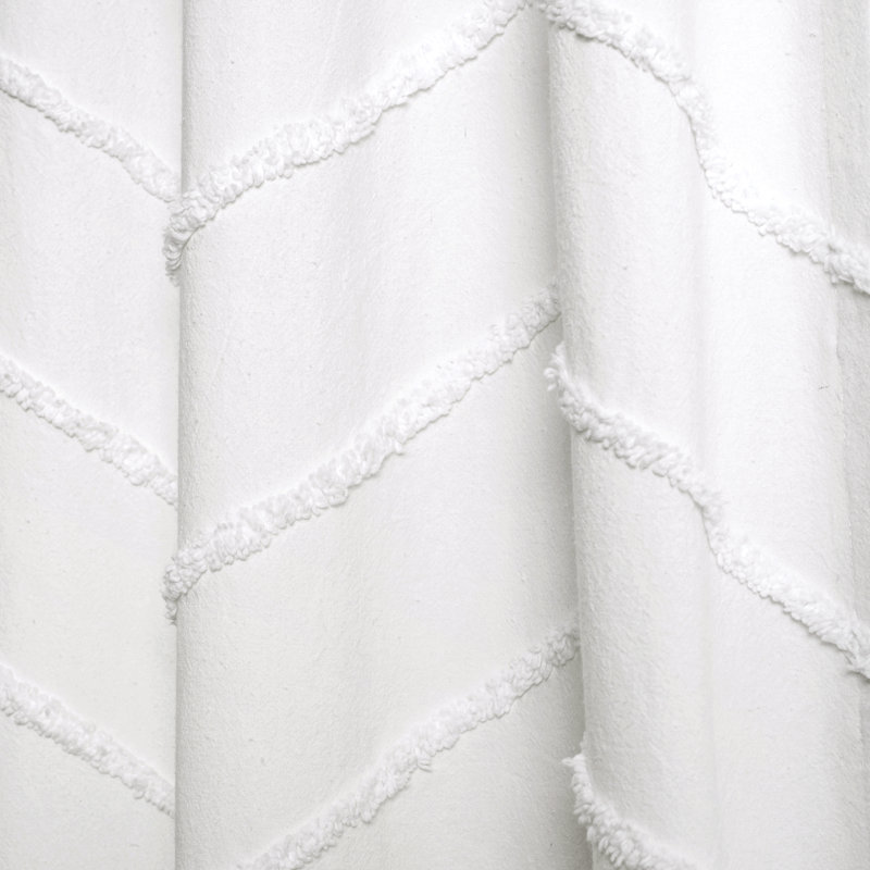 Foundstone Maya 100 Cotton Chenille Chevron Shower Curtain