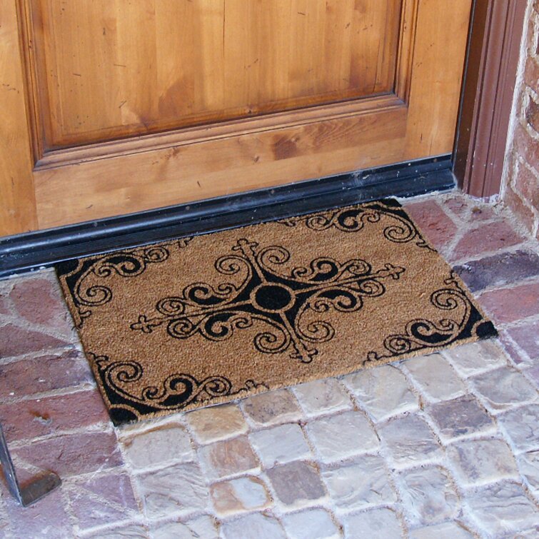 Rubber Cal Inc Traditional Fleur De Lis French Non Slip Outdoor