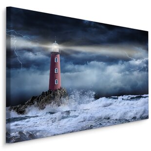 Leinwand-Bild Kunstdruck Hochformat 50x100 Bilder Leuchtturm 