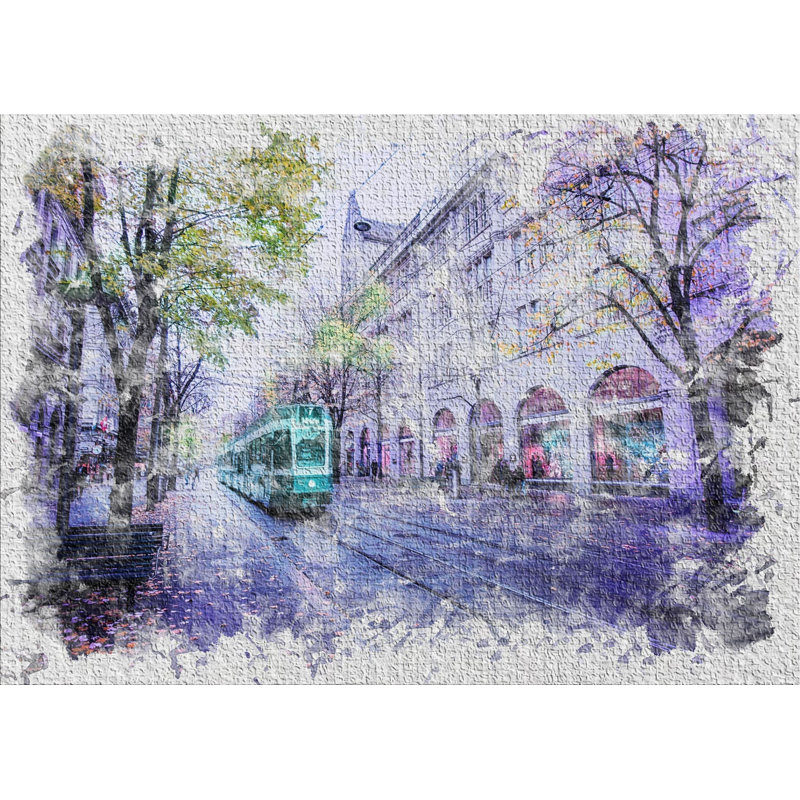 East Urban Home Watercolor Purple Area Rug Wayfair