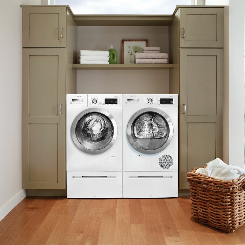 Bosch 800 Series 2.2 Cu. Ft. Front Load Washer and 4 Cu. Ft. Electric ...