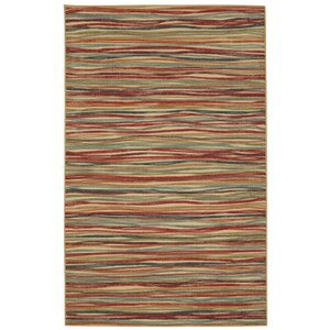 Caroga Melody Stripe Brown/Red Area Rug