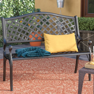 View Ismenia Checkered Outdoor Cast Aluminum Patio Garden