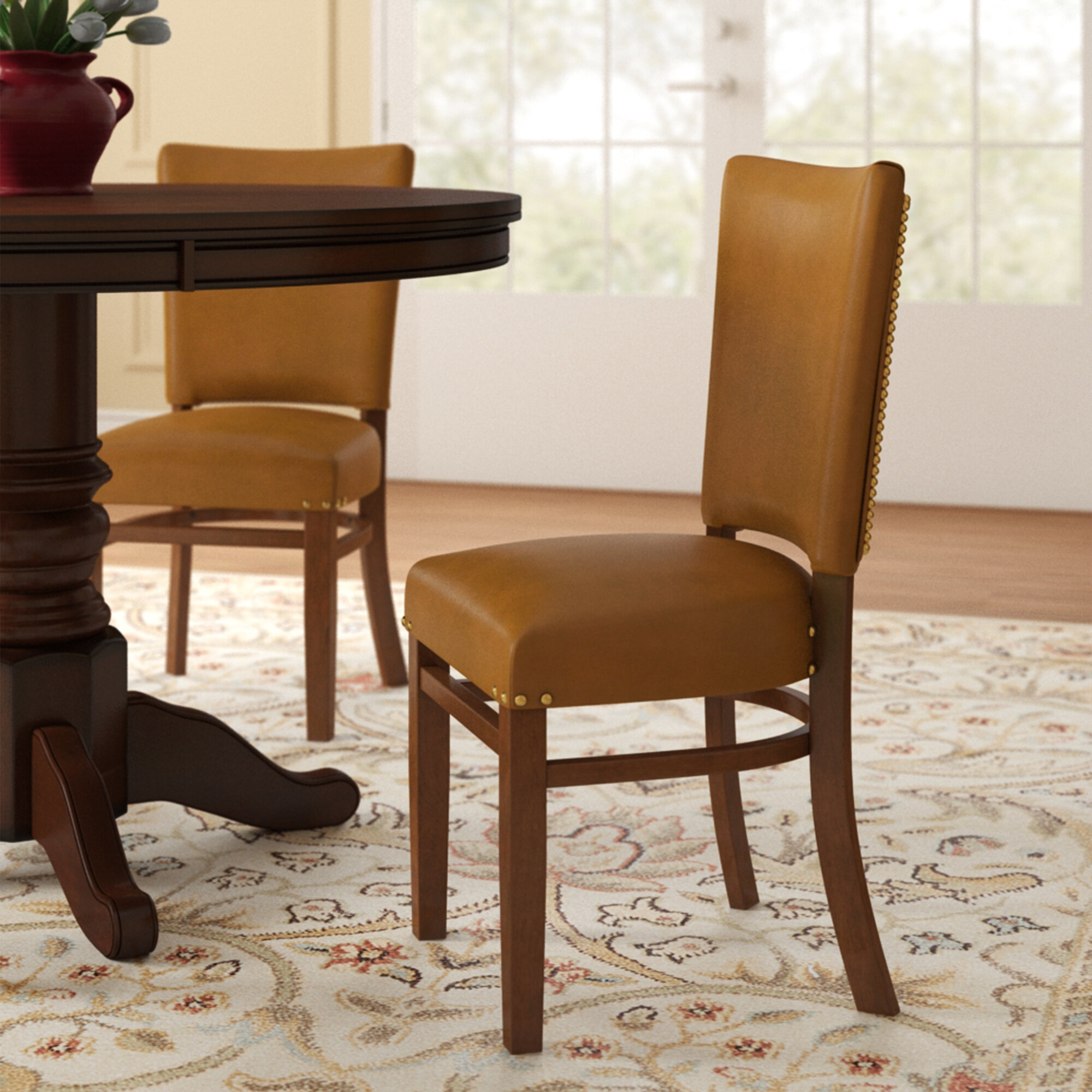 Regal Beechwood Fully Seat Upholstered Dining Chair Wayfair