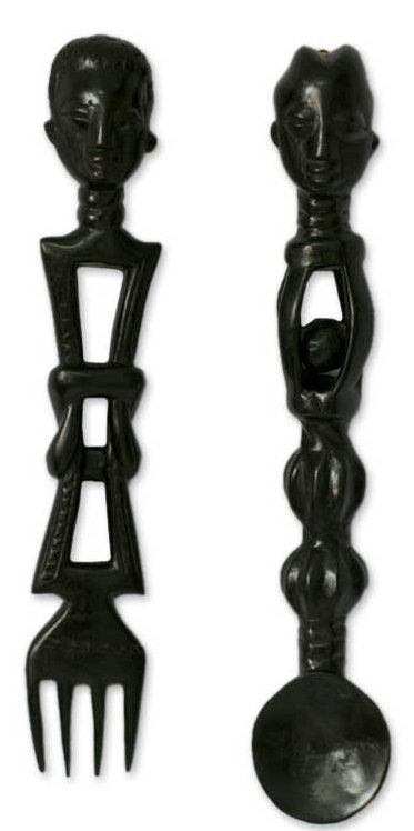 World Menagerie Spoon And Fork Handmade African Wall Decor