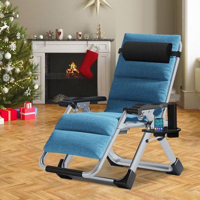 Oversized Padded Zero Gravity Chair Camping Recliner Lawn Recliner