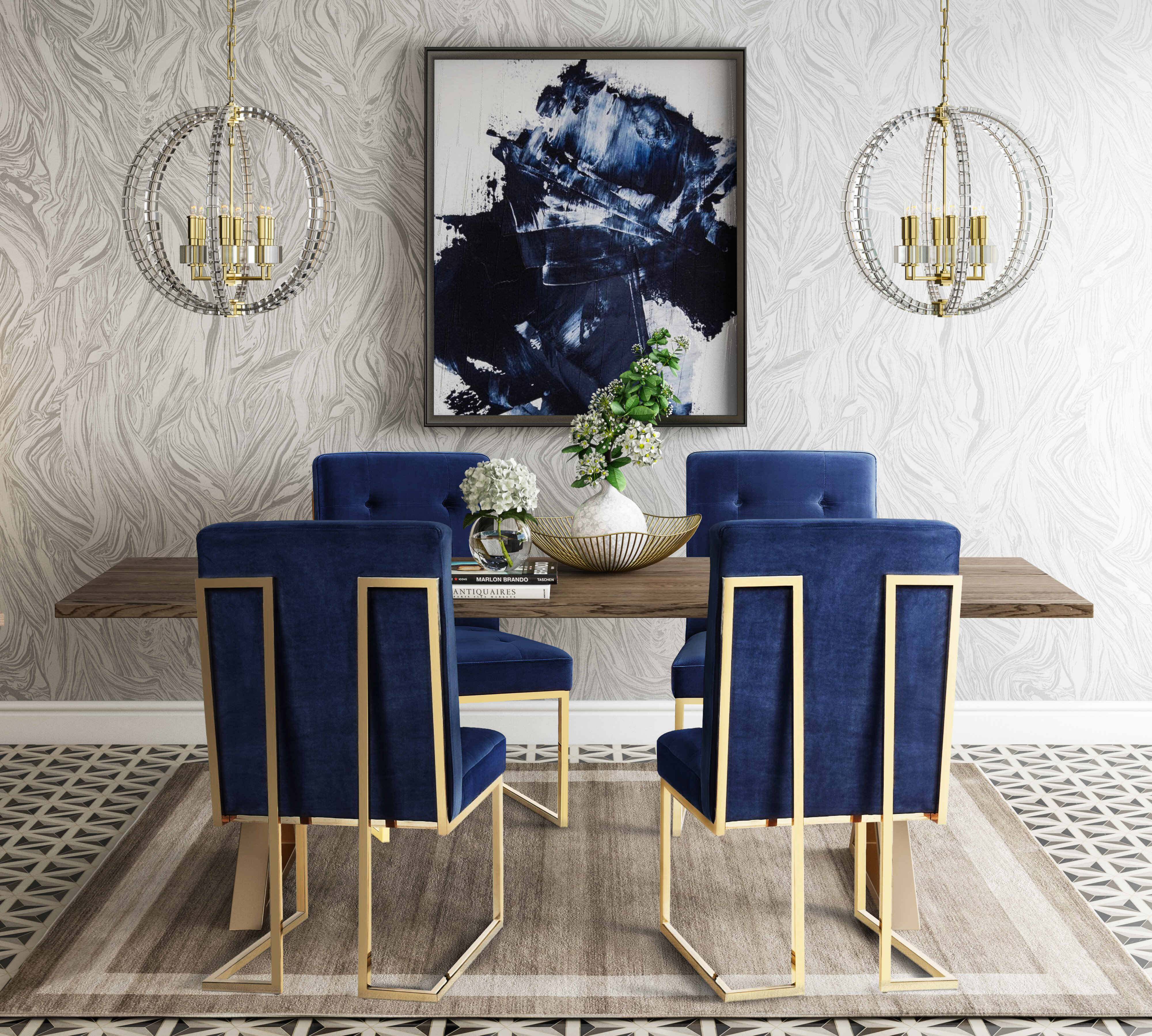 navy dining set