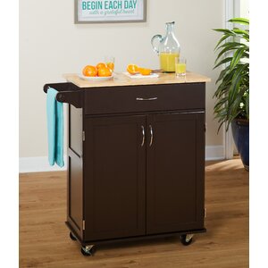 Jefferson Kitchen Cart with Wood Top