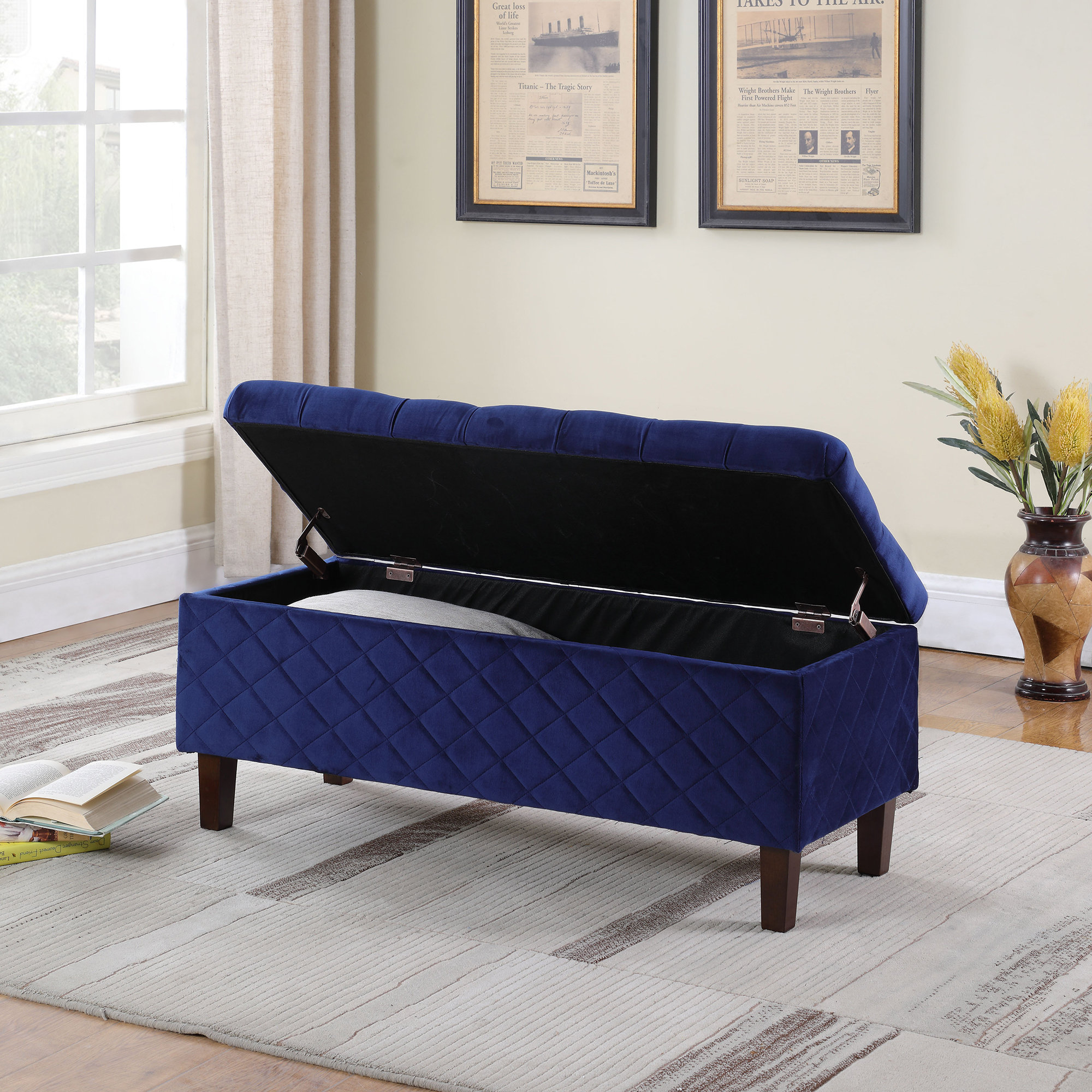 House Of Hampton Canaan Upholstered Storage Bench Reviews Wayfair Canaan Upholstered Storage Bench