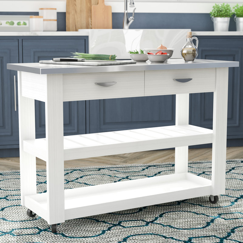 Charlton Home Maglione Kitchen Cart Stainless Steel Reviews Wayfair Ca