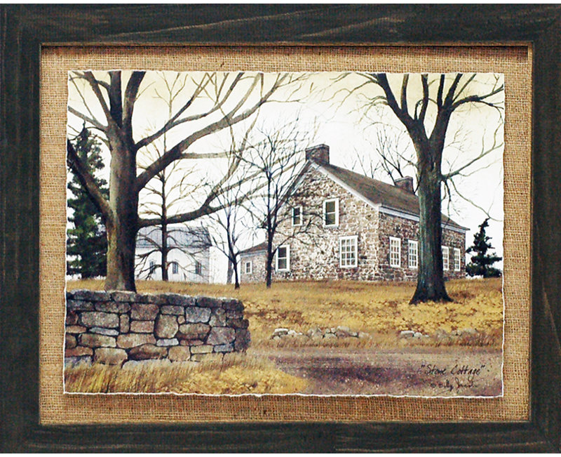 August Grove Stone Cottage Primitive Country Farm Landscape