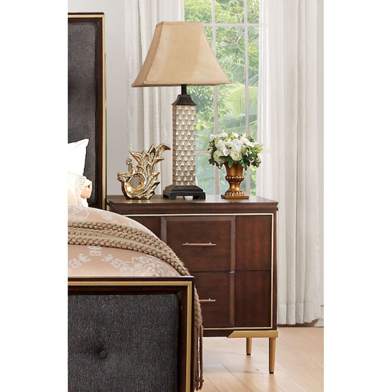 Rosdorf Park Zeller 2 Drawer Solid Wood Nightstand In Cherry Wayfair