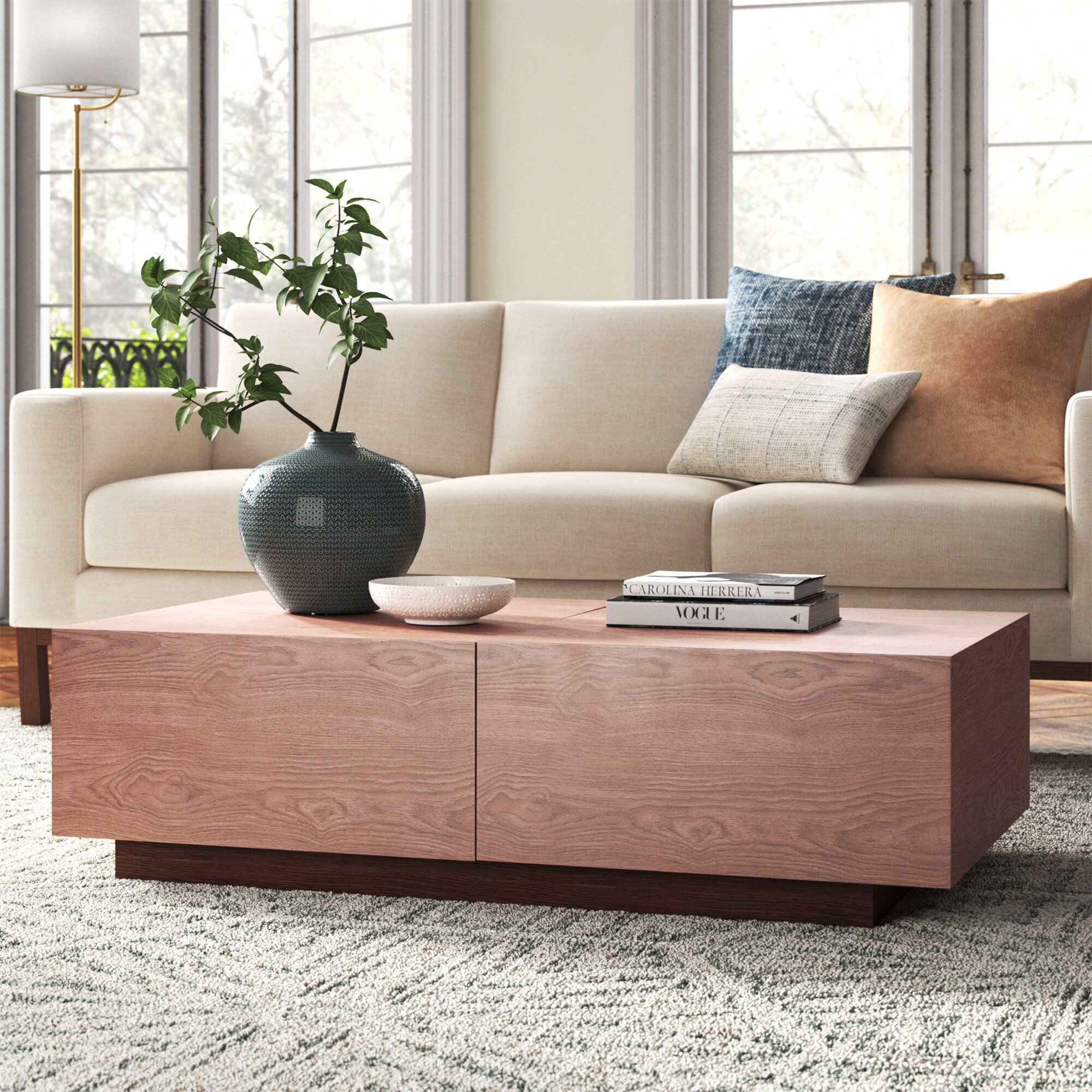 Joss Main Extendable Block Coffee Table With Storage Wayfair