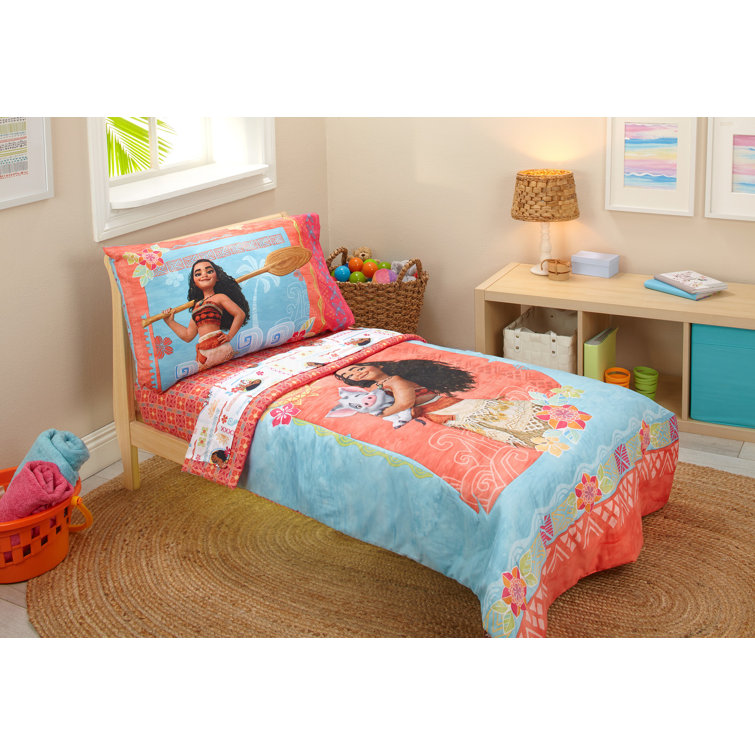 Disney Princess Moana Kids Bedding Super Soft Microfiber Comforter and Sheet Set Official Disney Product by Franco 5 Piece Full Size 