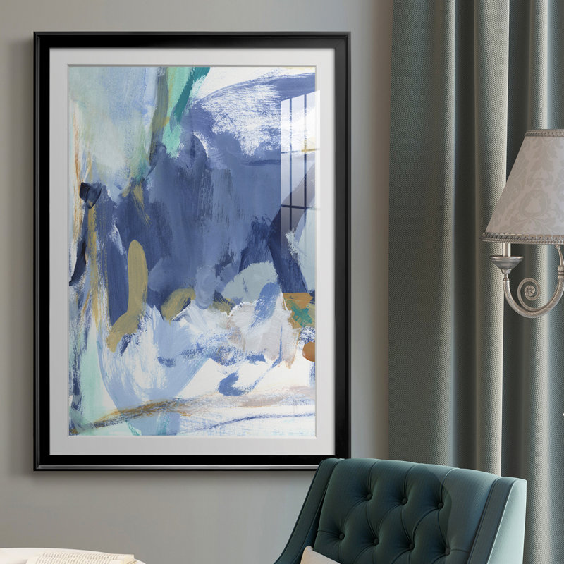 Blue Room II - Picture Frame Print Size: 42.5" H x 30.5" W x 1" D, Format: Silver