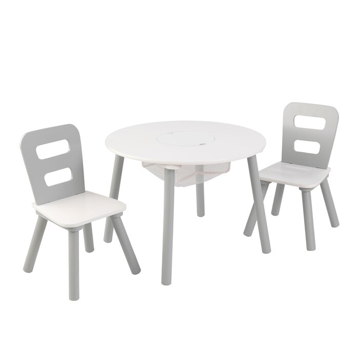 Kids 3 Piece Round Table And Chair Set