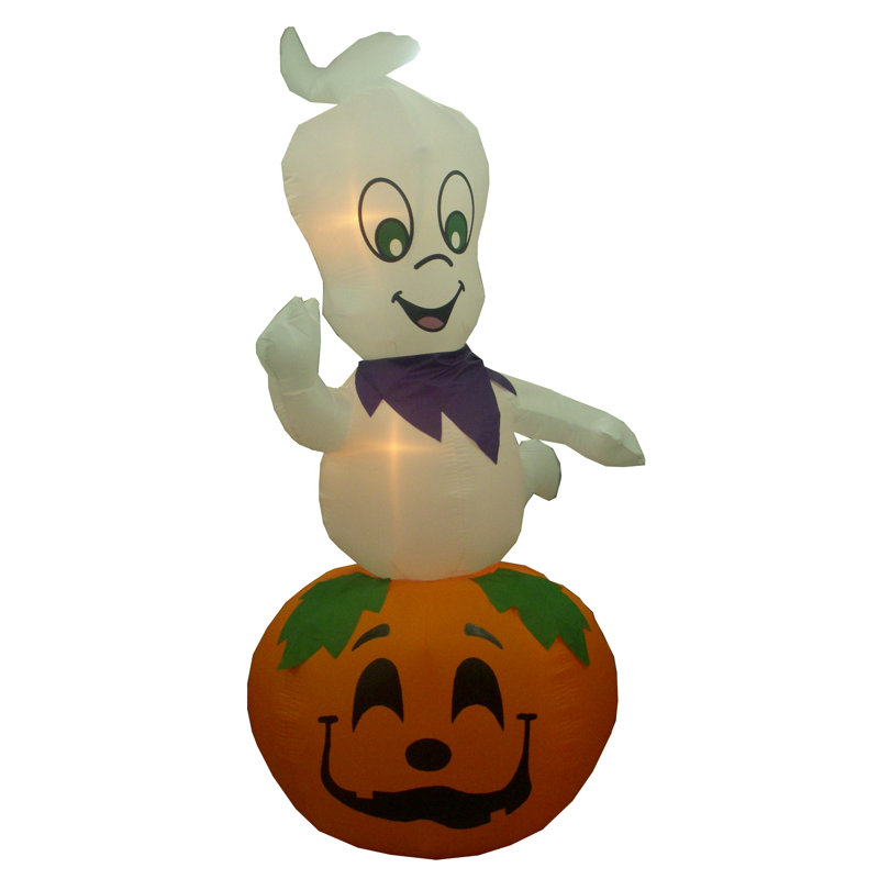 Bzb Goods Animated Halloween Inflatable Ghost Casper On Pumpkin