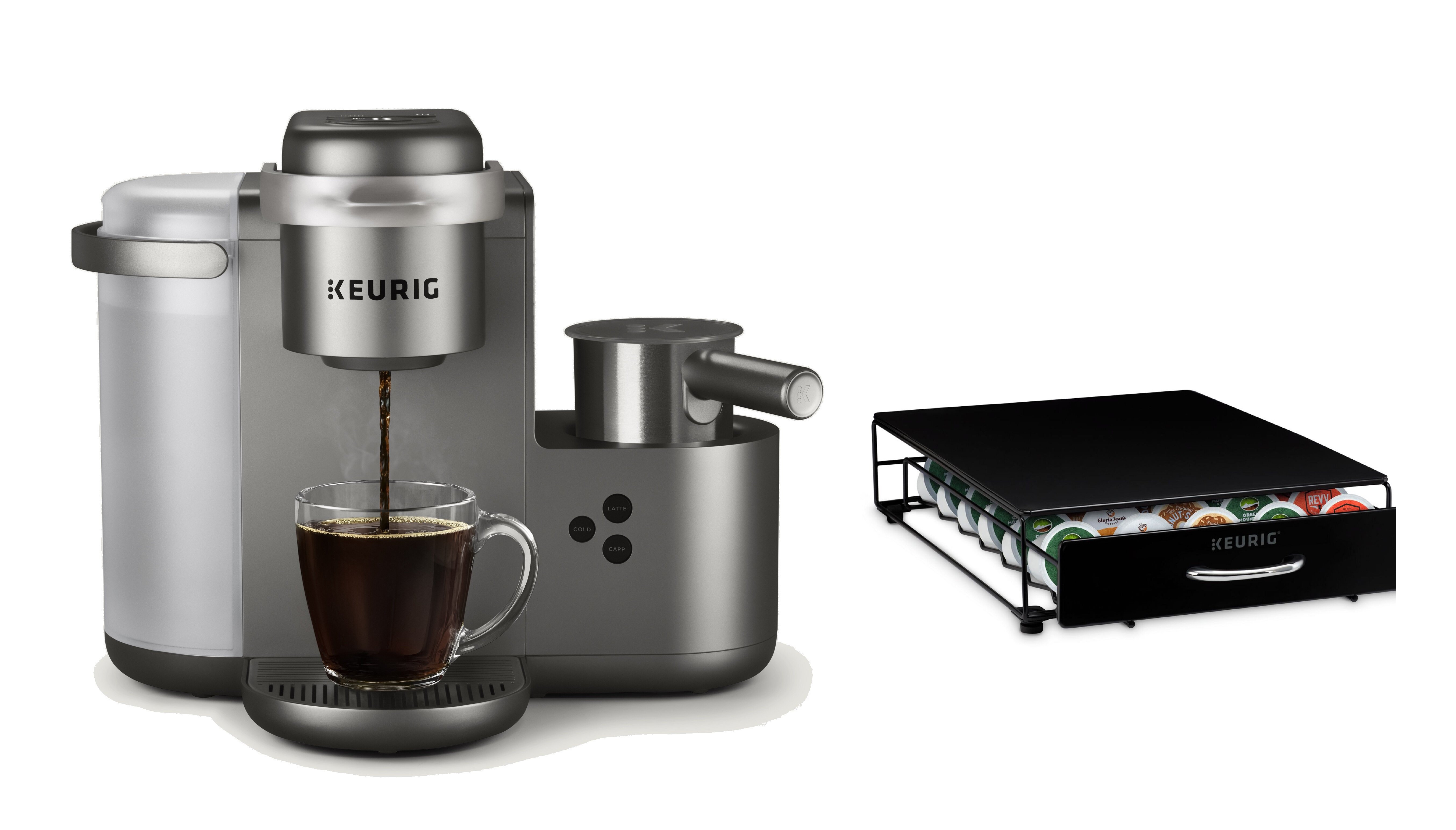 Keurig K Cafe Single Serve K Cup Pod Coffee Maker Bundle Comes
