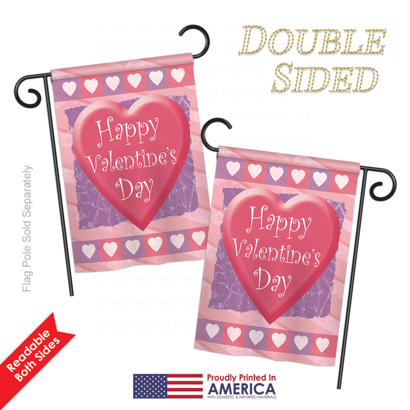 NEW Valentine/'s Day LOVE Pink Rose Mini Suede Fabric Flag