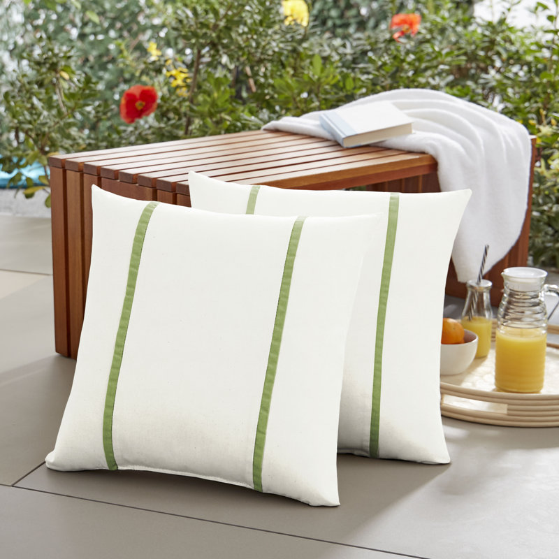 Gatley Outdoor Square Pillow Cover & Insert Color: Canvas Natural, Size: 18"x18"