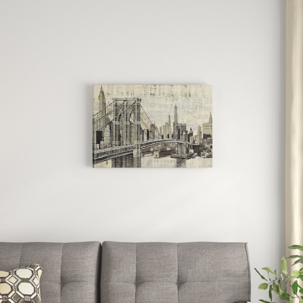 East Urban Home Vintage NY Brooklyn Bridge Skyline By Michael Mullan ...