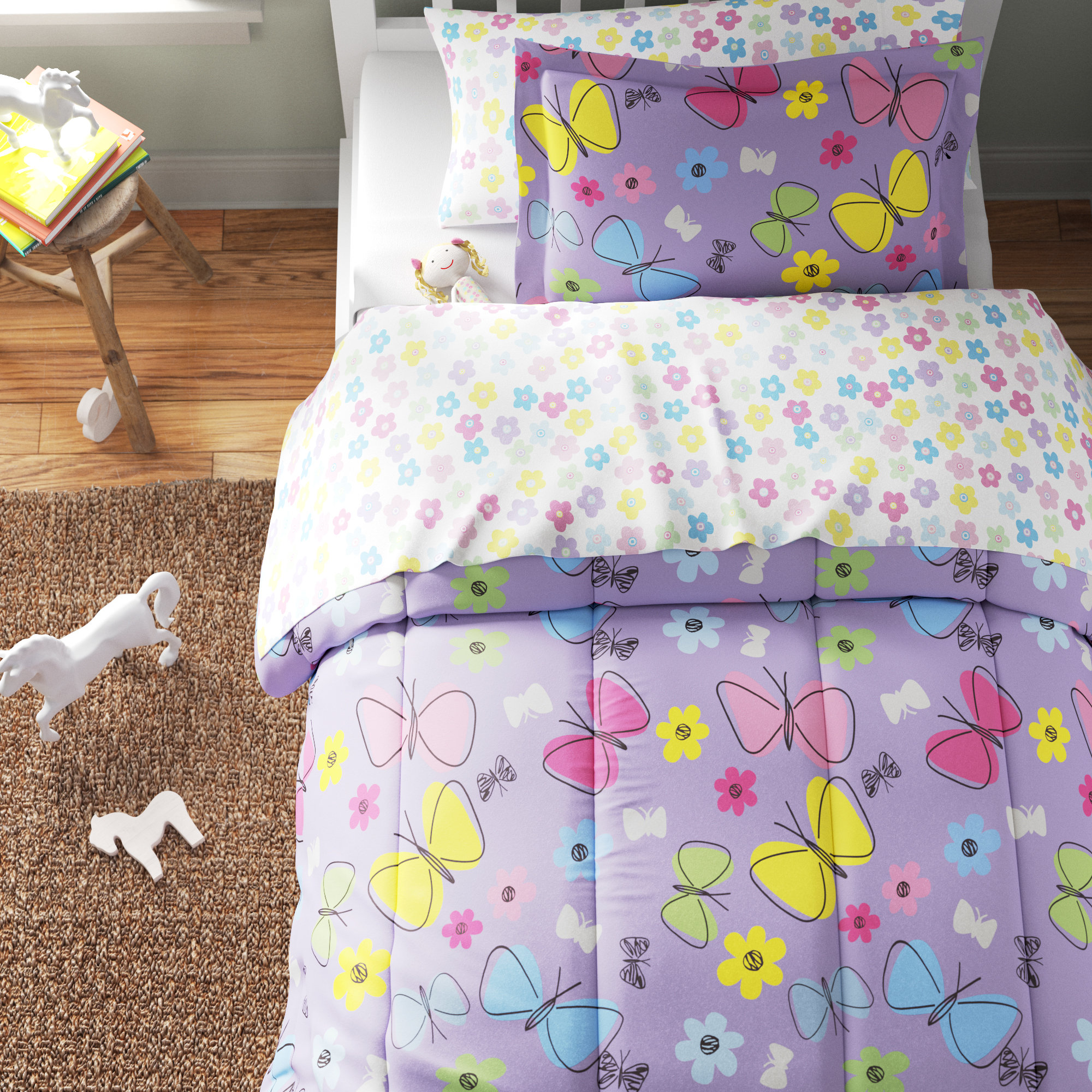 Bedding GIRL Pink Purple Floral SUMMER 