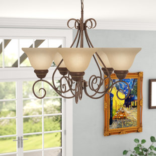 Go to store & view more images Claycomb 5-Light Shaded Chandelier by Fleur De Lis Living