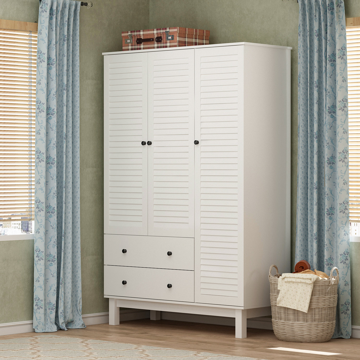 Latitude Run® Solid + Manufactured Wood Armoire | Wayfair