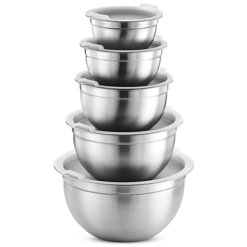 Fd Brand Premium 5 Piece Stainless Steel Mixing Bowl Set Reviews Wayfair