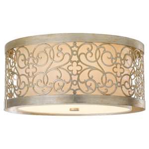 Barrigan 2-Light Flush Mount in Silver Leaf Patina