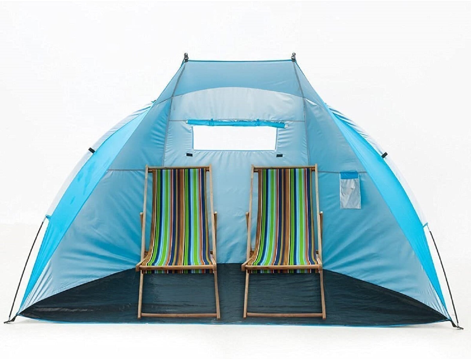 KingCamp Quick Up 3-4 Person Breathable Cabana Beach Sun Shelter Tent with Detachable Three Side Walls 