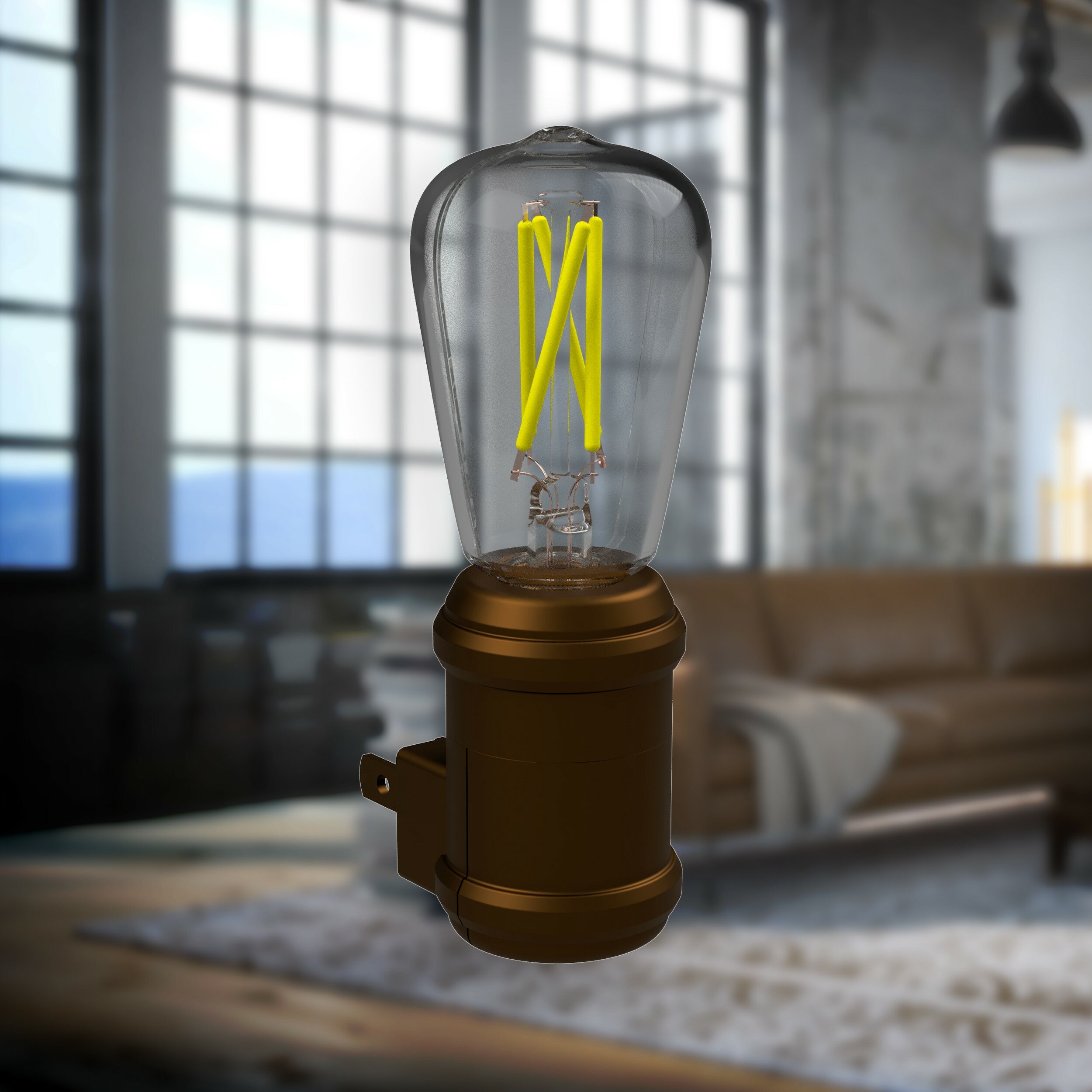 Warm White Auto On/Off Retro.. Westek NL-CAGE-W Industrial Cage LED Night Light 