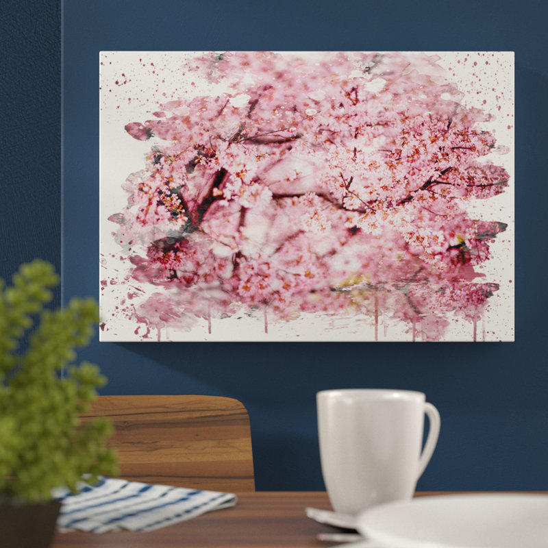 Get Wallpaper Mercury Row Pink Cherry Blossom Tree Flowers Graphic Art Print On Canvas Wayfair Co Uk For Free