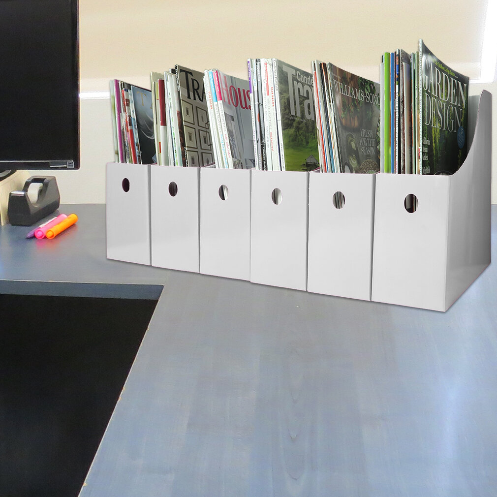 Evelots 3-Compartment File & Magazine Holder-Desktop/Organizer-Sturdy Plastic 