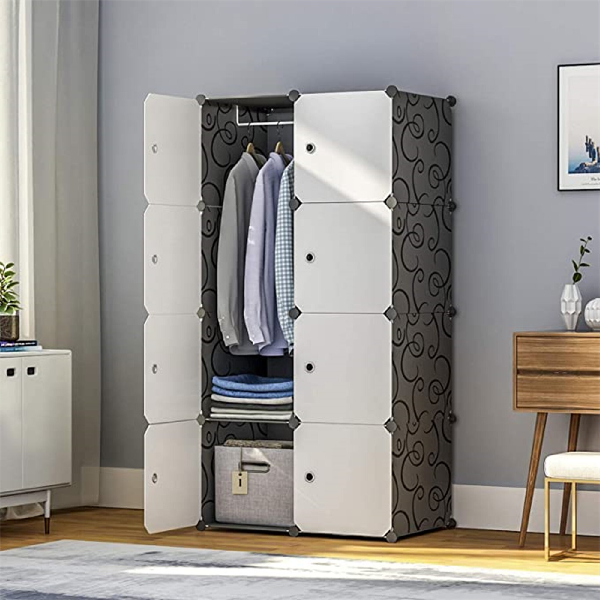 High Quality Cabinets Assembling Wardrobe 14x18 Depth Cubes Storage Shoe Rack 