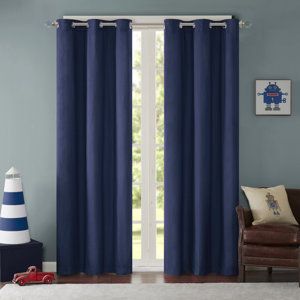 Cobi Solid Room Darkening Grommet Curtain Panel (Set of 2)