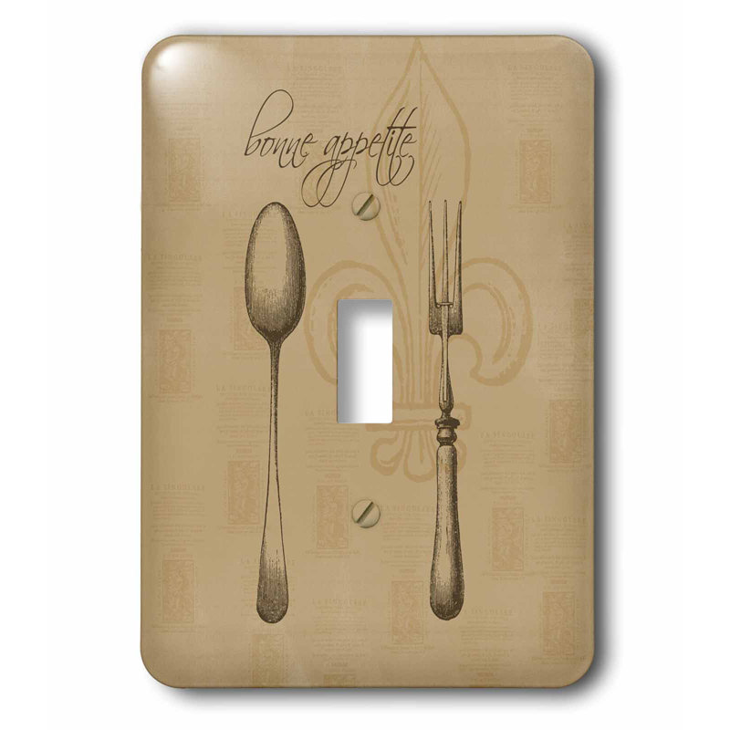 3drose Fleur De Lis Bonne Appetite Fork And Spoon Kitchen Art 1 Gang Toggle Light Switch Wall Plate Wayfair