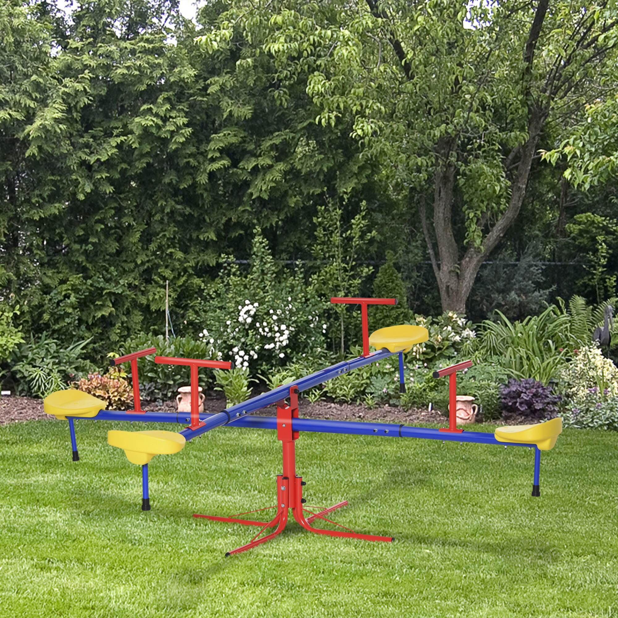 Kids Swing Playground Equipment Toy Spinning Teeter Totter Impact Absorbing Fun 