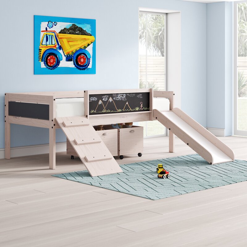 twin low loft bed with storage wayfair