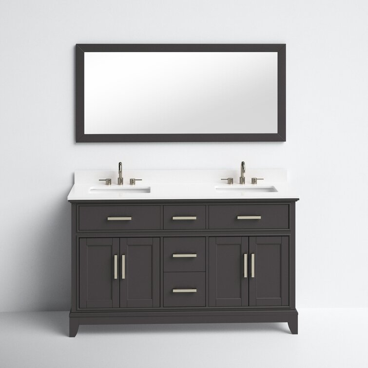 Blevens 60 Double Bathroom Vanity Set With Mirror Reviews Joss Main