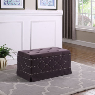 Go to store & view more images Mercer41 Amador Nailhead Studs Tufted Upholstered Storage Bench