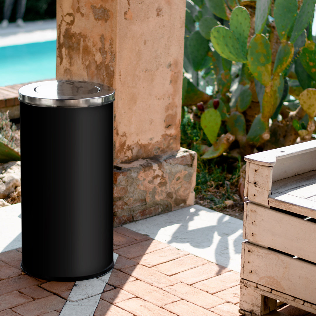 Waste Bin With Hinged Lid | Kitchen Bin Made Of Steel | Removable Lid | Cm Diameter 38 X 73 | L 52 | Kg 8