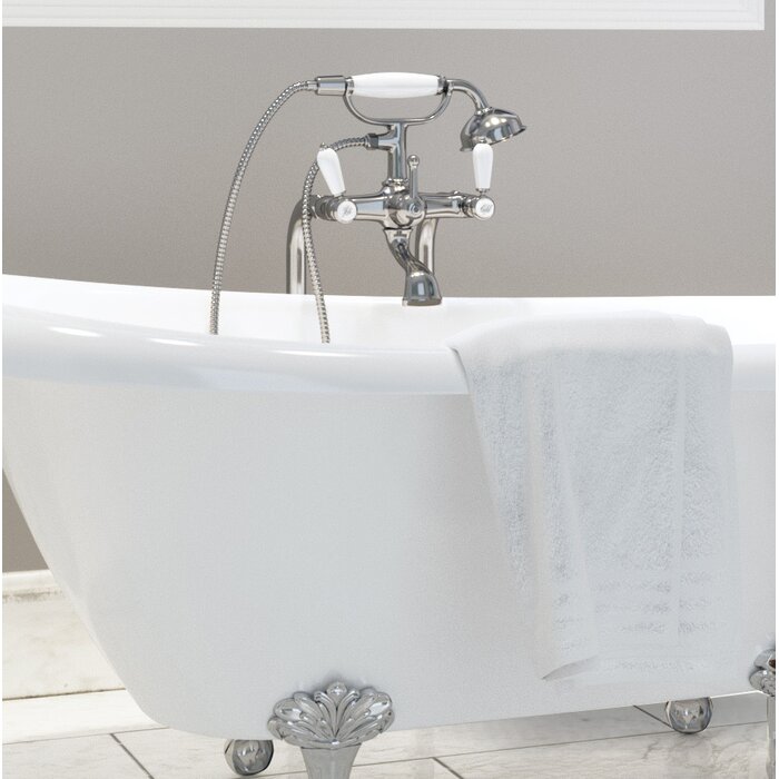 Ancona Double Floor Mounted Clawfoot Tub Faucet With Hand Shower