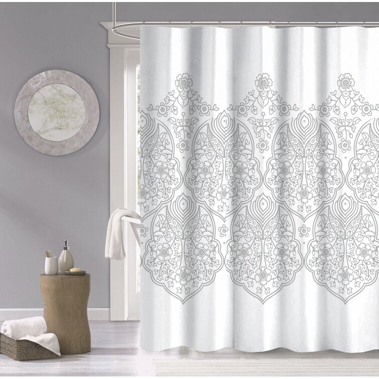 Canora Grey Annacarolina 100% Cotton Damask Single Shower Curtain | Wayfair