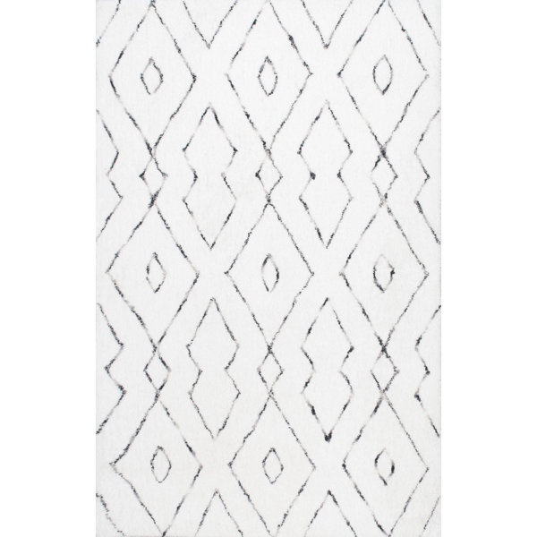 Peraza Geometric Handmade White Area Rug Reviews Joss Main Peraza Geometric Handmade White Area