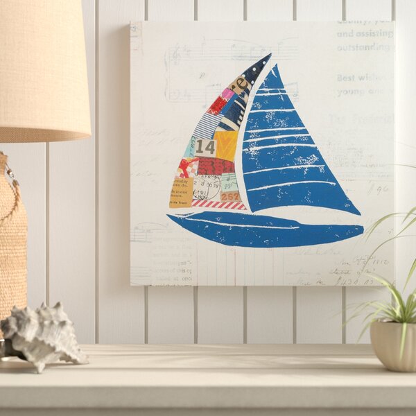 Nautical Collage I on Linen Canvas Artwork 30 x 30 Global Gallery Courtney Prahl