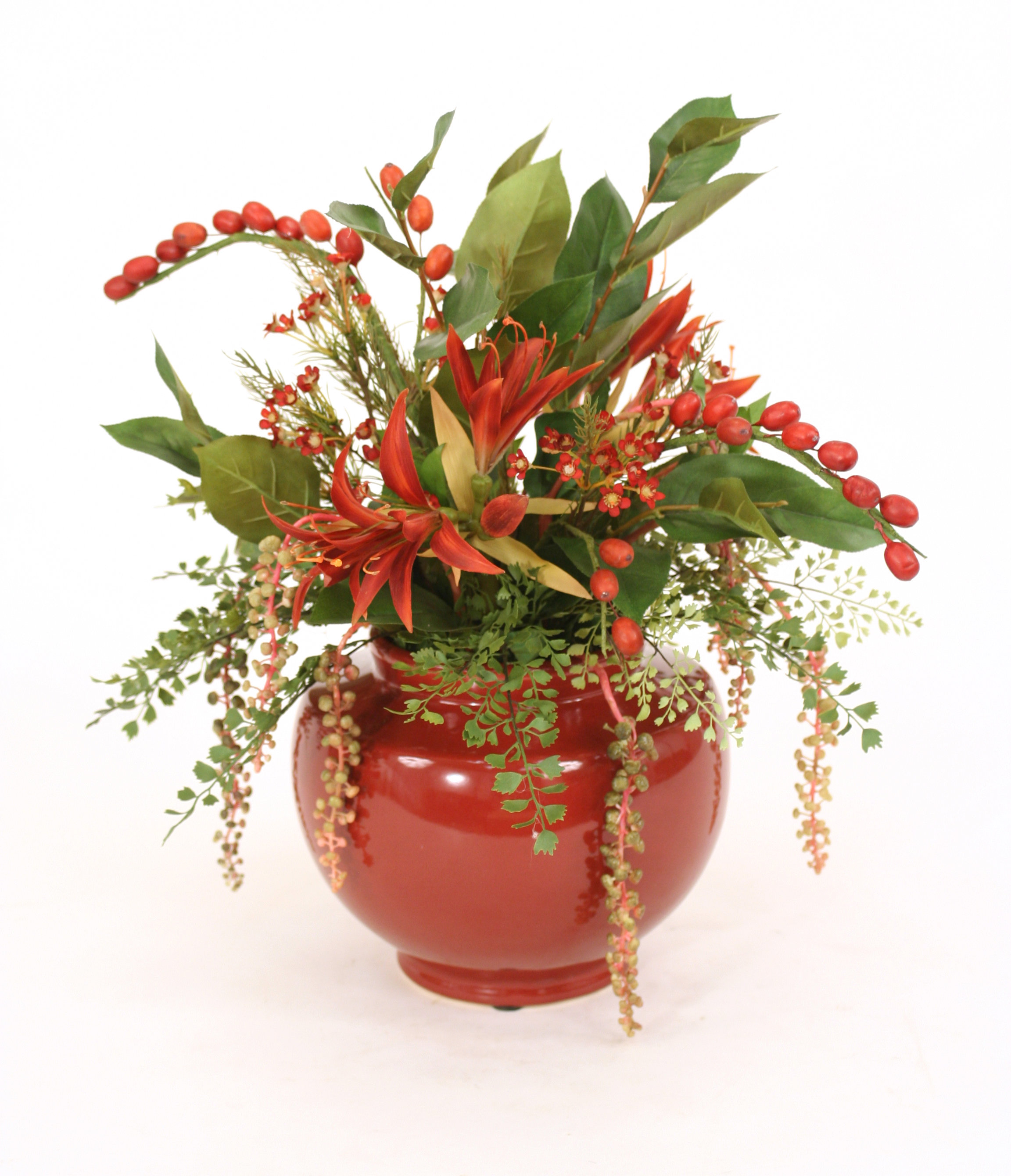 Primrue Berry Floral Arrangement in Planter Wayfair